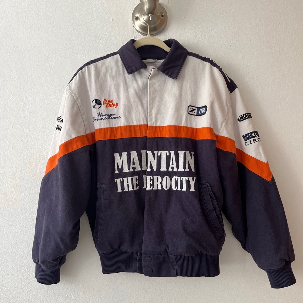 Zara racing bomber jacket with patches S-M